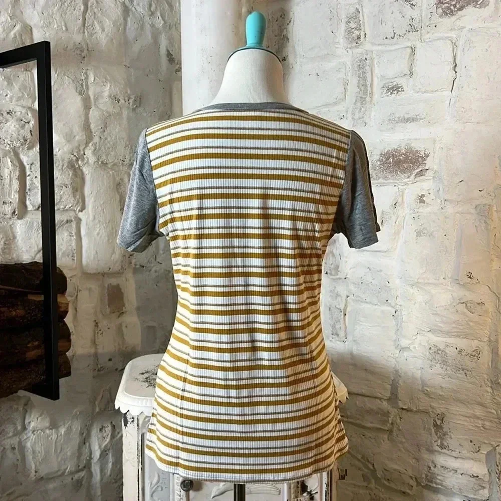 Flamingo | Contrast Sleeve Striped Tee